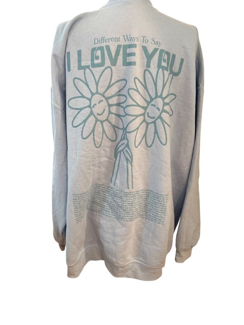 Lonely Ghost Sweatshirt XXXL Blue “Different Ways To Say I Love You” Graphic Cre - Picture 3 of 8